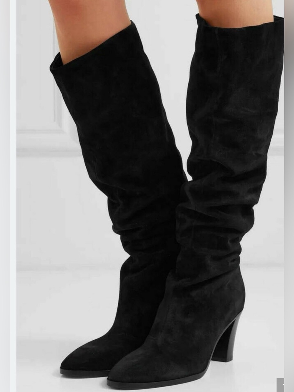 Vince Casper Black Suede Mid Heel fall Boots size 8.5